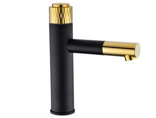 Змішувач для умивальника Mexen diamond black gold низький MEX-71500-75, Чорний/золото