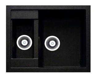 Кухонна мийка Adamant Duplex 610x495x200 чорний металік 489223, Чорний/золото