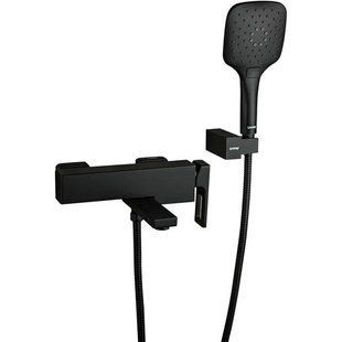 G3217-6 Змішувач для ванни короткий гусак чорний Gappo 1/4, Черный матовый