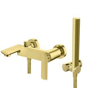 Смеситель для ванны Kohlman Experience brushed gold настенный KPL-QW110EGDB, Золотой