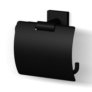 Тримач туалетного паперу Imprese Bilovec із кришкою black matt 142255B, Черный матовый