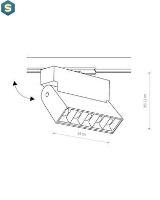 Трековий світильник Nowodvorski 7621 Profile Focus LED 1x9W 3000K 430Lm IP20 Bl