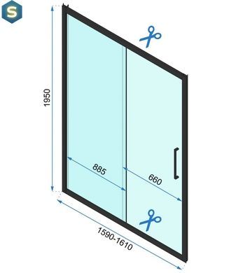 Душевая кабина Rea Rapid Slide 160x80 black пристенная REA-KPL-09892, Черный матовый, Универсальная, прозрачный, черный матовый