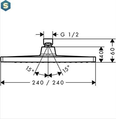 Верхній душ Hansgrohe Crometta E 240 1jet EcoSmart 9л/хв білий хром 26727000