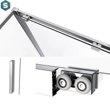 Душова кабіна Dusel DSL191 + DSL195 Chrome 1200x900x1900, Хром, прозорий, хром, 120x90