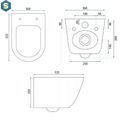 Подвесной унитаз Rea Eddy N Tornado Rimless white REA-C6560, Белый