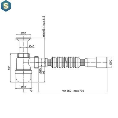 Сифон для умывальника Adamant RSA-01 30005, Satin