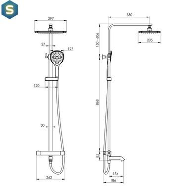 Душевая система Imprese Centrum LT T-10300LT, Хром