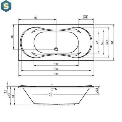Ванна акрилова Riho Supreme 180x80 BA5500500000000, Білий