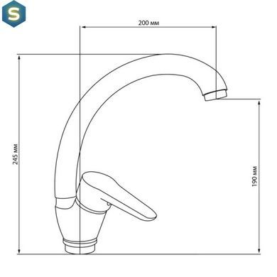 Змішувач для кухні Lidz (CRM)-14 34 008 03, Хром