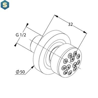 Боковая форсунка Kludi Fizz 6708305-00, Хром