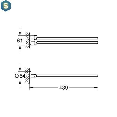 Полотенцедержатель Grohe QuickFix Start 41183000, Хром
