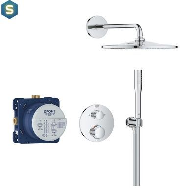 Душова система прихованого монтажу термостатична Grohe QuickFix Precision з Vitalio Rain Mono 310 34880000, Хром