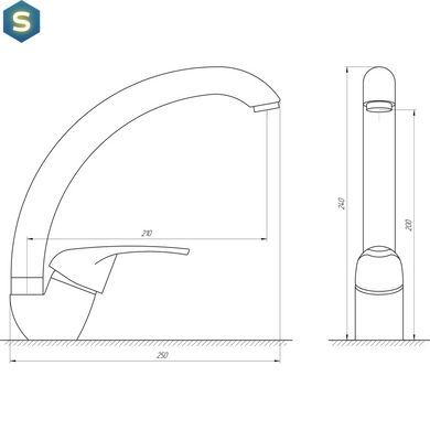 Смеситель для кухни Globus Lux GLSO-0203S-10-BB, Черный матовый