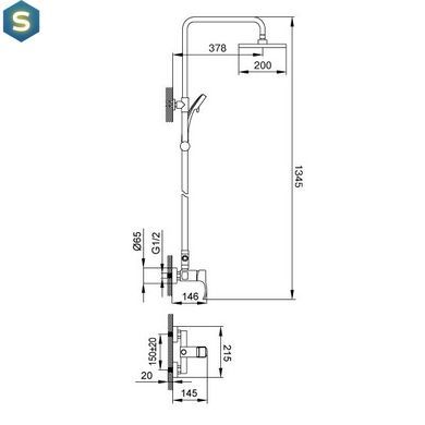 Душова система Devit Graphics 3350SP, Хром
