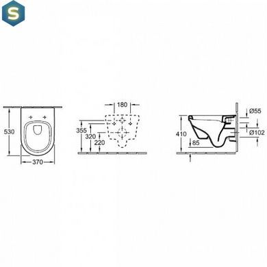 Комплект инсталляция Sanit Ineo Plus 90.733.00..S00 с унитазом Villeroy&Boch Architectura 5684HR01 с сидением Soft Close, Хром