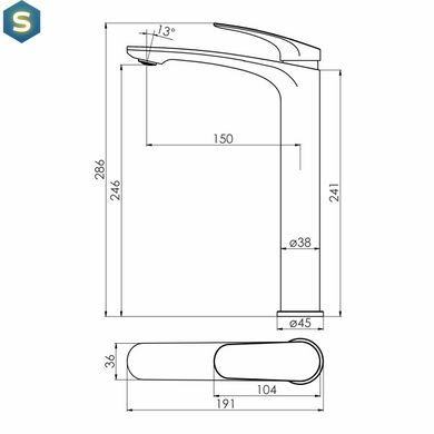 Смеситель для умывальника высокий Imprese Perla 25 мм хром f03508001CB, Хром