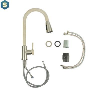 Змішувач для кухні з висувним виливом Platinum KT 8203 (8614) сафарі комбі, Сафари