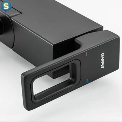 G3217-6 Змішувач для ванни короткий гусак чорний Gappo 1/4, Черный матовый