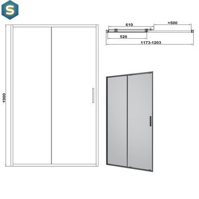 Душевая дверь в нишу Devit Art 120 см FEN3540B, прозрачный, хром