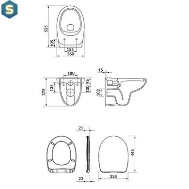 Підвісний унітаз Cersanit Cersania SimpleOn з сидінням duraplast Soft Close S701-554