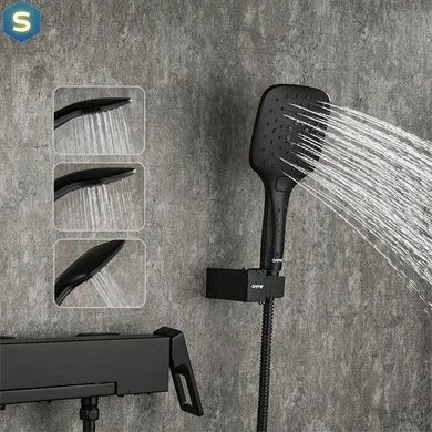 G3217-6 Змішувач для ванни короткий гусак чорний Gappo 1/4, Черный матовый