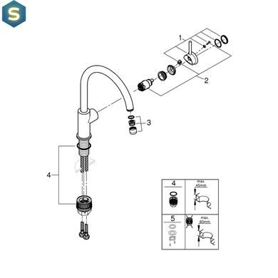Змішувач для кухні Grohe QuickFix Start Classic 31553001, Хром