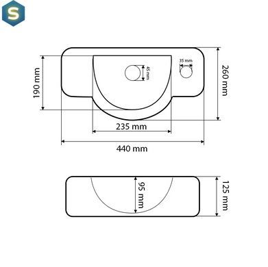 Умывальник VBI Rimella white накладний підвісний VBI-015618, Білий