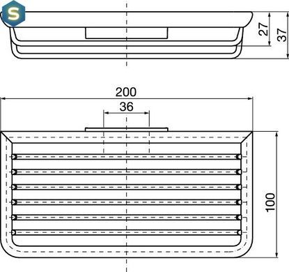 Мыльница Emco System 2 подвесная хром 200x100x37 мм 3545 001 03, Хром
