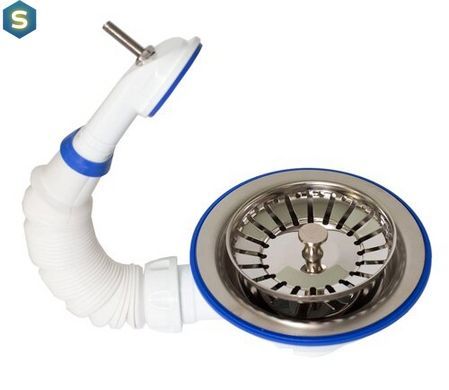 Сифон подвійний для кухонної мийки Adamant FSA-02 30003, Satin