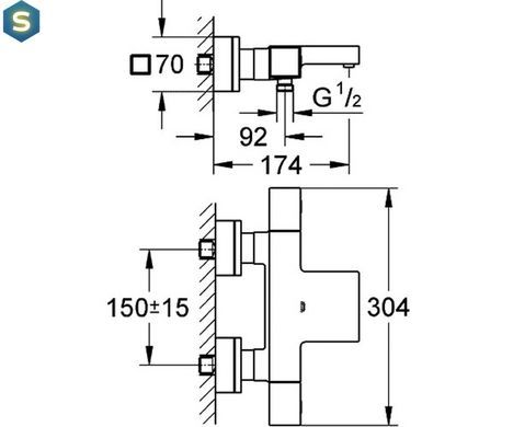 Термостат для ванни Grohe Eurocube 34497000
