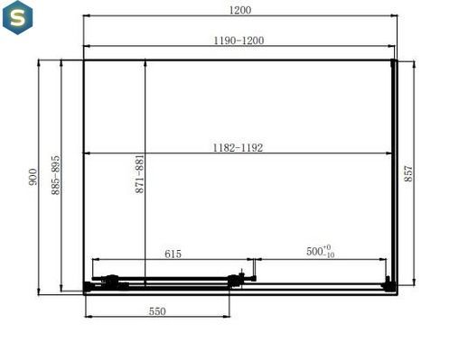 Душова кабіна Dusel DSL191 + DSL195 Chrome 1200x900x1900, Хром, прозорий, хром, 120x90