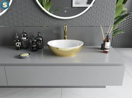 Умивальник Mexen Elza gold white накладний MEX-21014006, Золотий