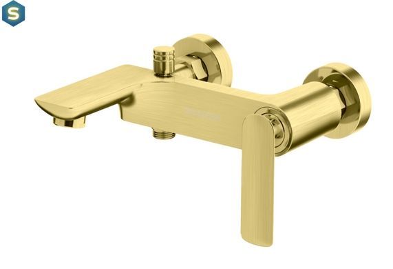 Змішувач для ванни Kohlman Experience brushed gold настінний KPL-QW110EGDB, Золотий