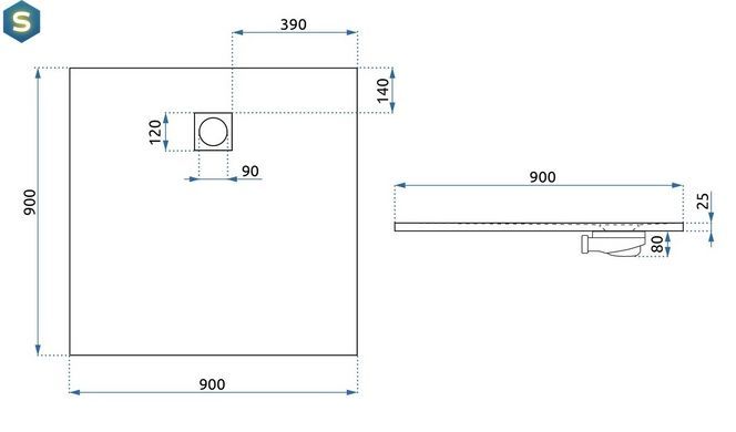 Душевой поддон Rea Magnum 90x90 black REA-K3334, Черный матовый