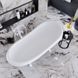 Ванна отдельностоящая матовая Amidicon Symphony 167x78 черная из литого камня белые ножки SYMFONIYA_167_BLACK_MAT, Черно-белый