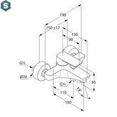 Змішувач для ванни Kludi Pure&Style 406810575, Хром