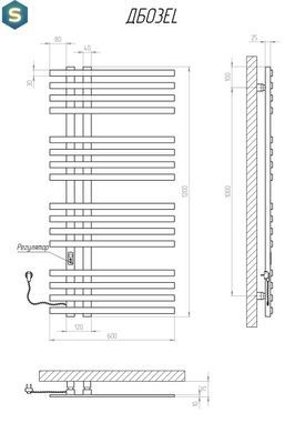 Полотенцесушитель KOSSER Браш1200х600 EL тайм. белый
