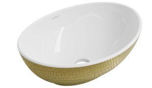 Умивальник Mexen Elza gold white з візерунком накладний MEX-21014008, Золотий