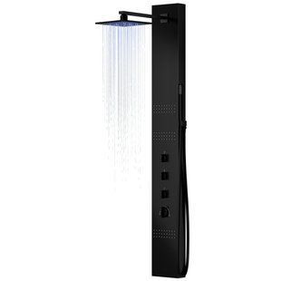 Душевая панель Corsan Neo black LED S060MBLLED, Черный матовый