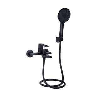 Смеситель для ванны Qtap Taurus (c душевым гарнитуром) QTTAU259BLM45662 Black matt, Черный матовый
