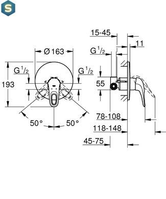 Смеситель скрытого монтажа Grohe Eurostyle 33635003