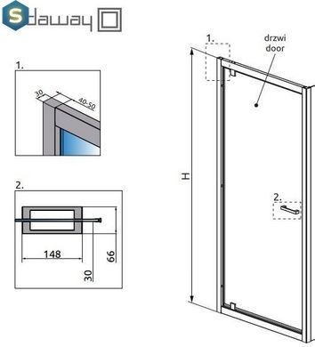 Душевая дверь Radaway Twist DW 80 см 382001-01