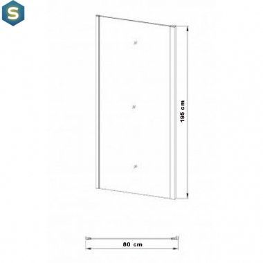 Боковая стенка Eger Bifold 80x195 см 599-163-80W(h), прозрачный, хром