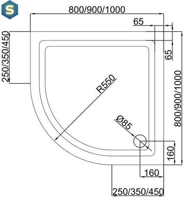 Піддон Dusel D202 100x100x13,5, Білий