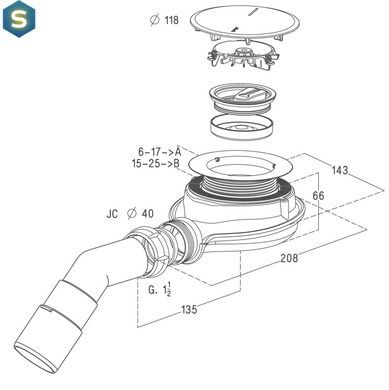 Сифон для душевого поддона Radaway Turboflow TBXS