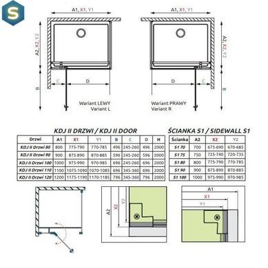 Душова кабіна Radaway Nes KDJ II 100x70x200 10032100-01-01L + 10039070-01-01