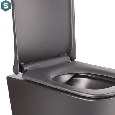 Набір: Qtap інсталяція 3 в 1 Nest QT0133M425 з панеллю змиву круглою QT0111M11V1146MB + унітаз з сидінням Tern QT1733052ERMB