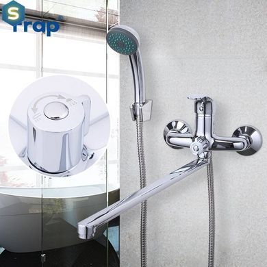 Смеситель для ванны длинный гусак &Oslash;35 Frap 1/10 F2236, Хром