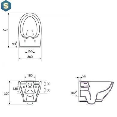 Підвісний унітаз Cersanit Moduo з сидінням duraplast Slim WRAP K701-262